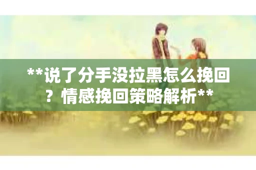 **说了分手没拉黑怎么挽回？情感挽回策略解析**