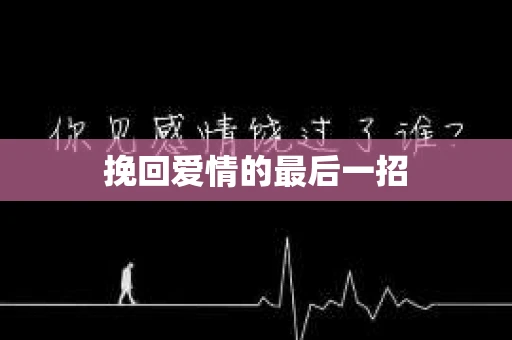 挽回爱情的最后一招