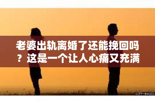 老婆出轨离婚了还能挽回吗？这是一个让人心痛又充满疑惑的问题。在这个充满变数的世界里，婚姻的稳固性似乎变得越来越脆弱。今天，我们就来聊聊这个问题，看看在老婆出轨离婚后，是否还有可能挽回这段婚姻。