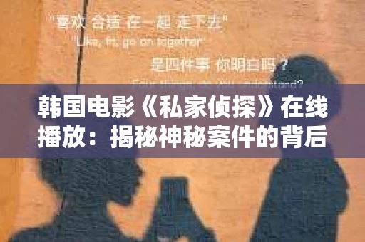 韩国电影《私家侦探》在线播放：揭秘神秘案件的背后