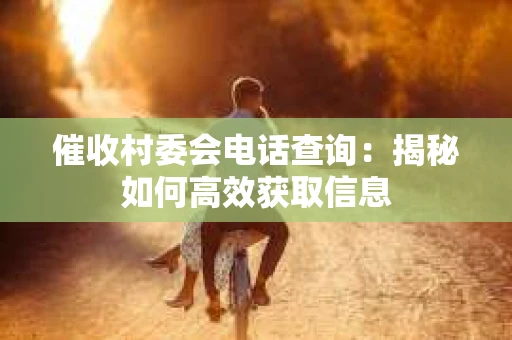 催收村委会电话查询：揭秘如何高效获取信息