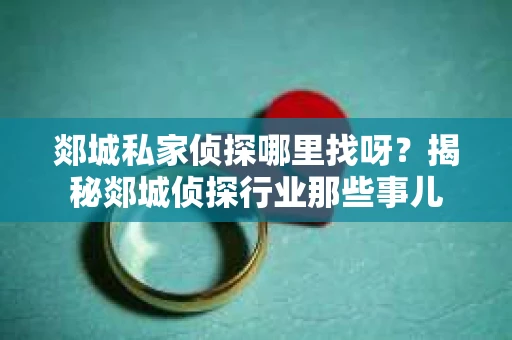 郯城私家侦探哪里找呀？揭秘郯城侦探行业那些事儿