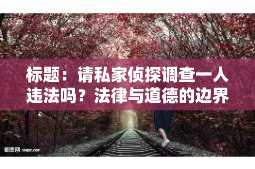 标题：请私家侦探调查一人违法吗？法律与道德的边界探讨