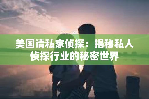 美国请私家侦探:揭秘私人侦探行业的秘密世界 美国请私家侦探:揭秘私人侦探行业的秘密世界